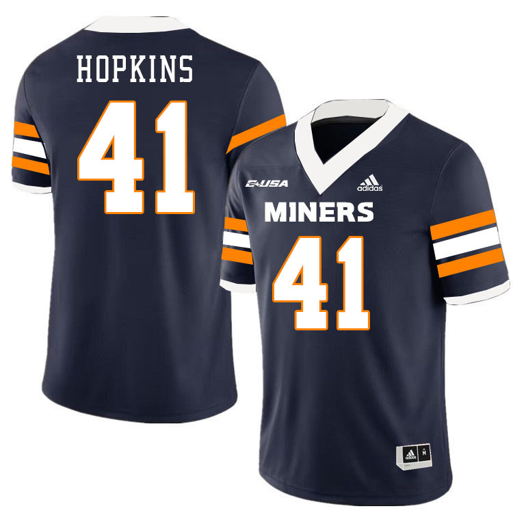 Dorian Hopkins UTEP Jersey,UTEP Miners #41 Dorian Hopkins College Football Jersey,Uniforms-Navy